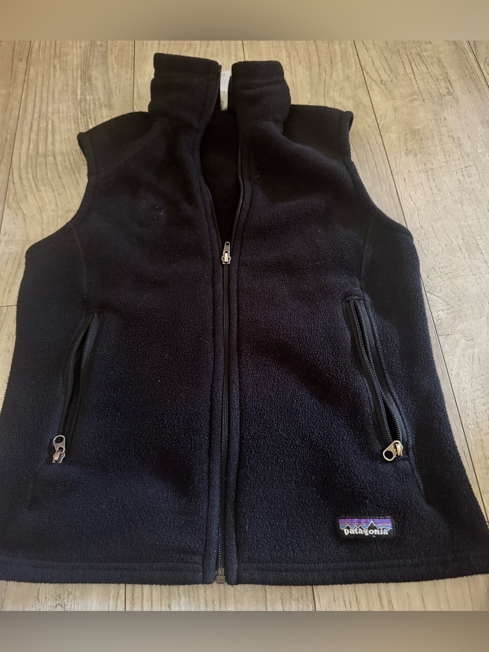 Patagonia Women’s Black Fleece Vest with Logo Patch